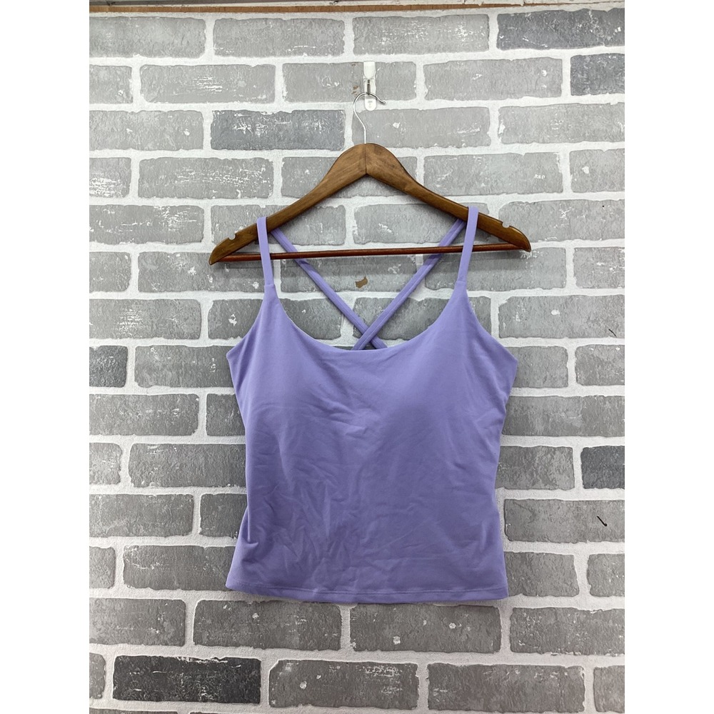 Halara Purple Criss Cross Back Activewear Tank Top with Built-in Bra Large